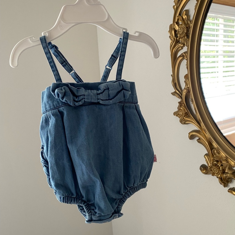 Ruffle Butts Denim Bubble/Onesie 3-6m